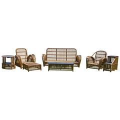Vintage 1940s Rattan Stick Wicker Patio Furniture 4