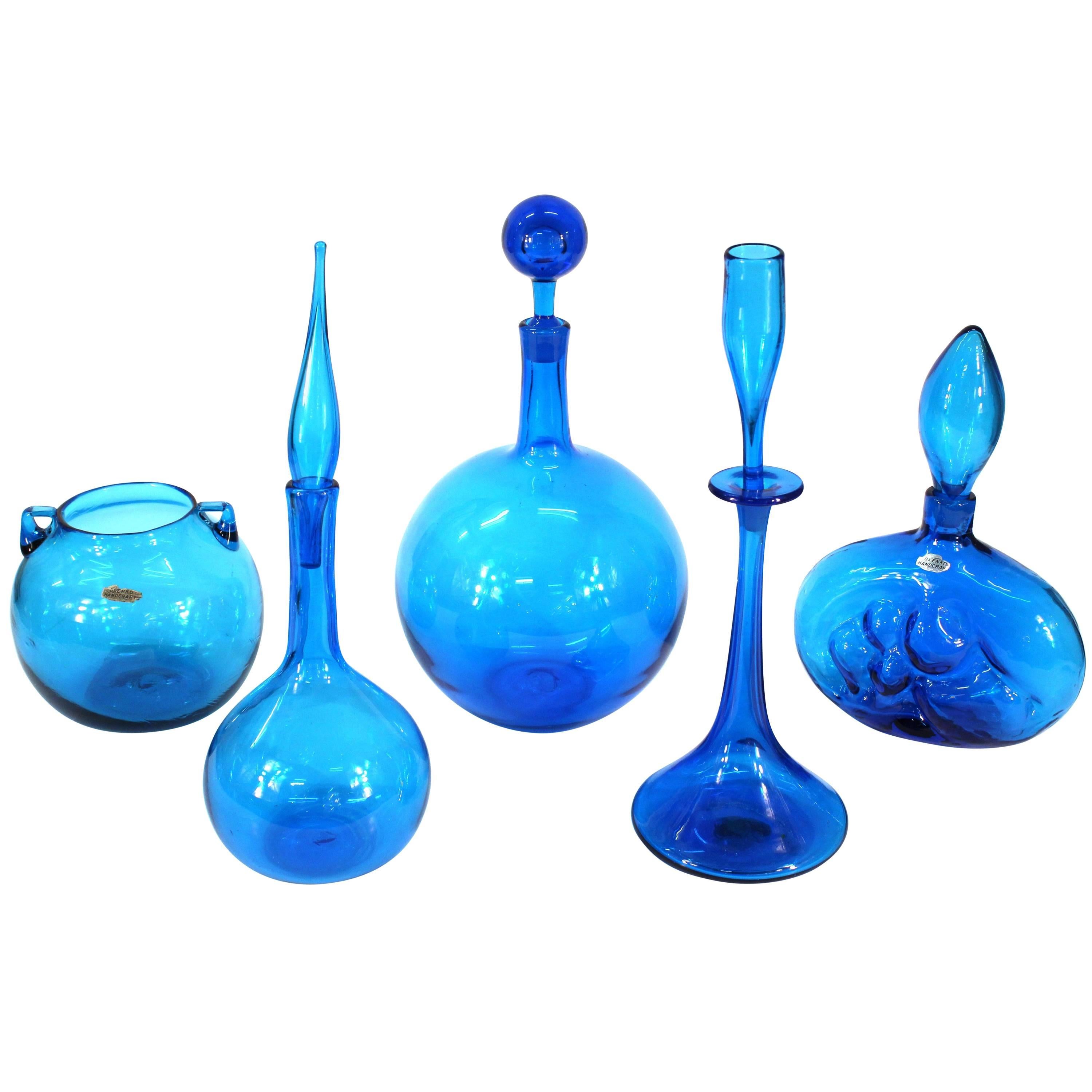 Collection of Five Blenko Blown Glass Pieces