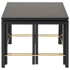 Brass and Mahogany Nesting Tables by Edward Wormley for Dunbar