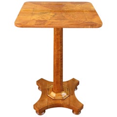 19th Century English Regency Birdseye Maple Occasional Pedestal Table