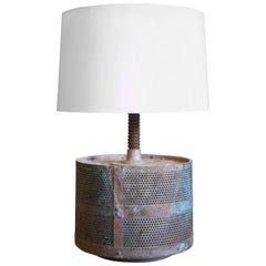 One of a Kind French Industrial French Metal and Iron Table Lamp, circa 1940 6
