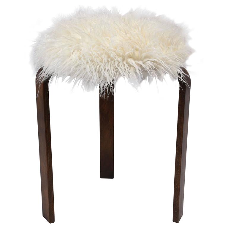 Mid-Century Modernist Lucite Stool with Faux Python Upholstery For Sale ...
