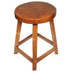 Vintage Hawaiian Koa Wood Stool, circa 1970-1980