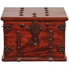 Antique 19th Century Iron Bound Trunk