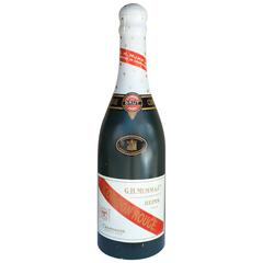 Vintage French Advertising "Cordon Rouge" Oversized Champagne Bottle