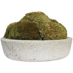 Handcast Hypertufa Stone Bowl with Moss Centrepiece