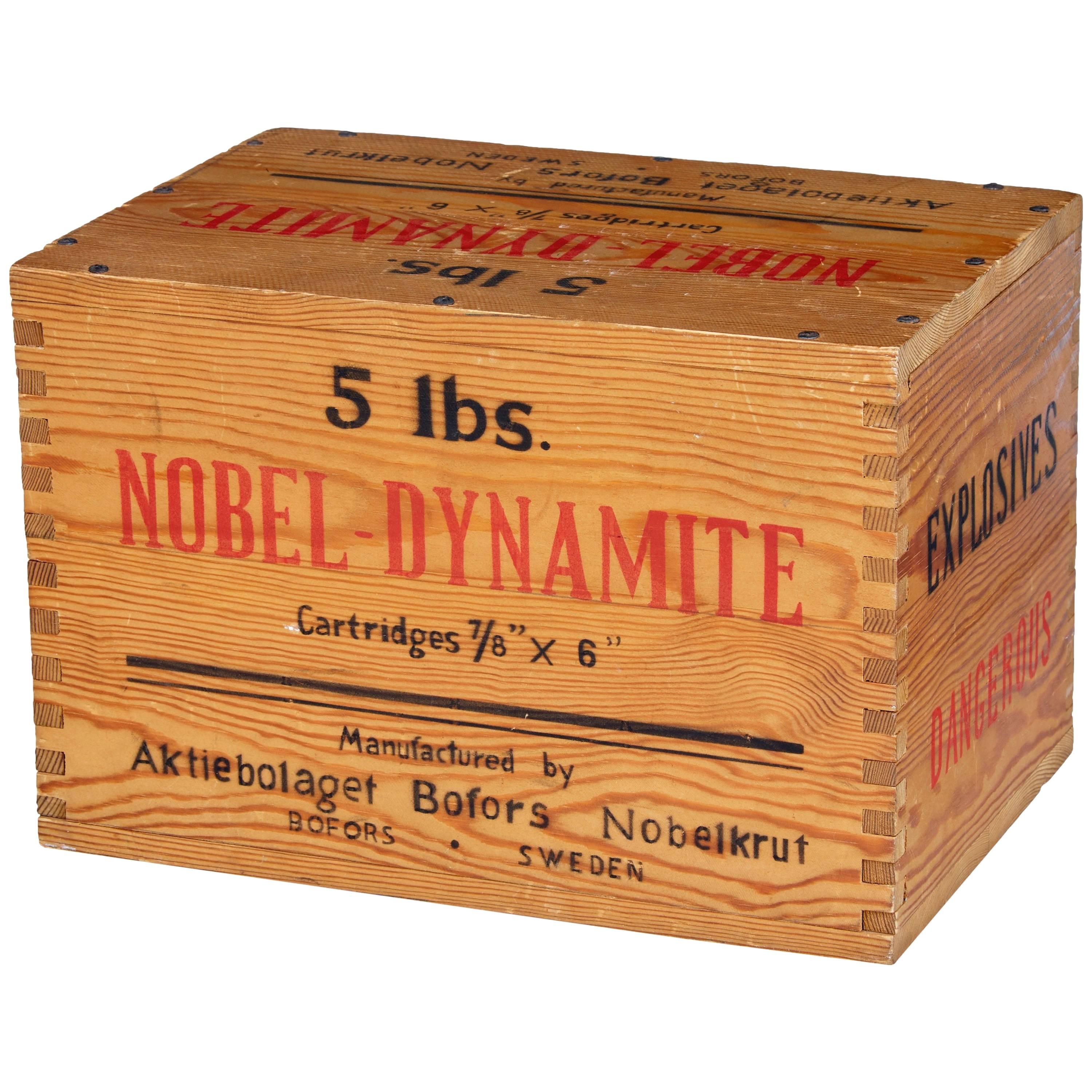 1960s Decorative Pine Dynamite Box