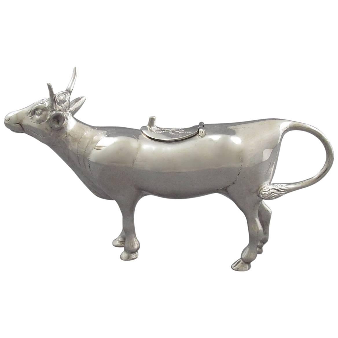 German Sterling Silver Cow Creamer