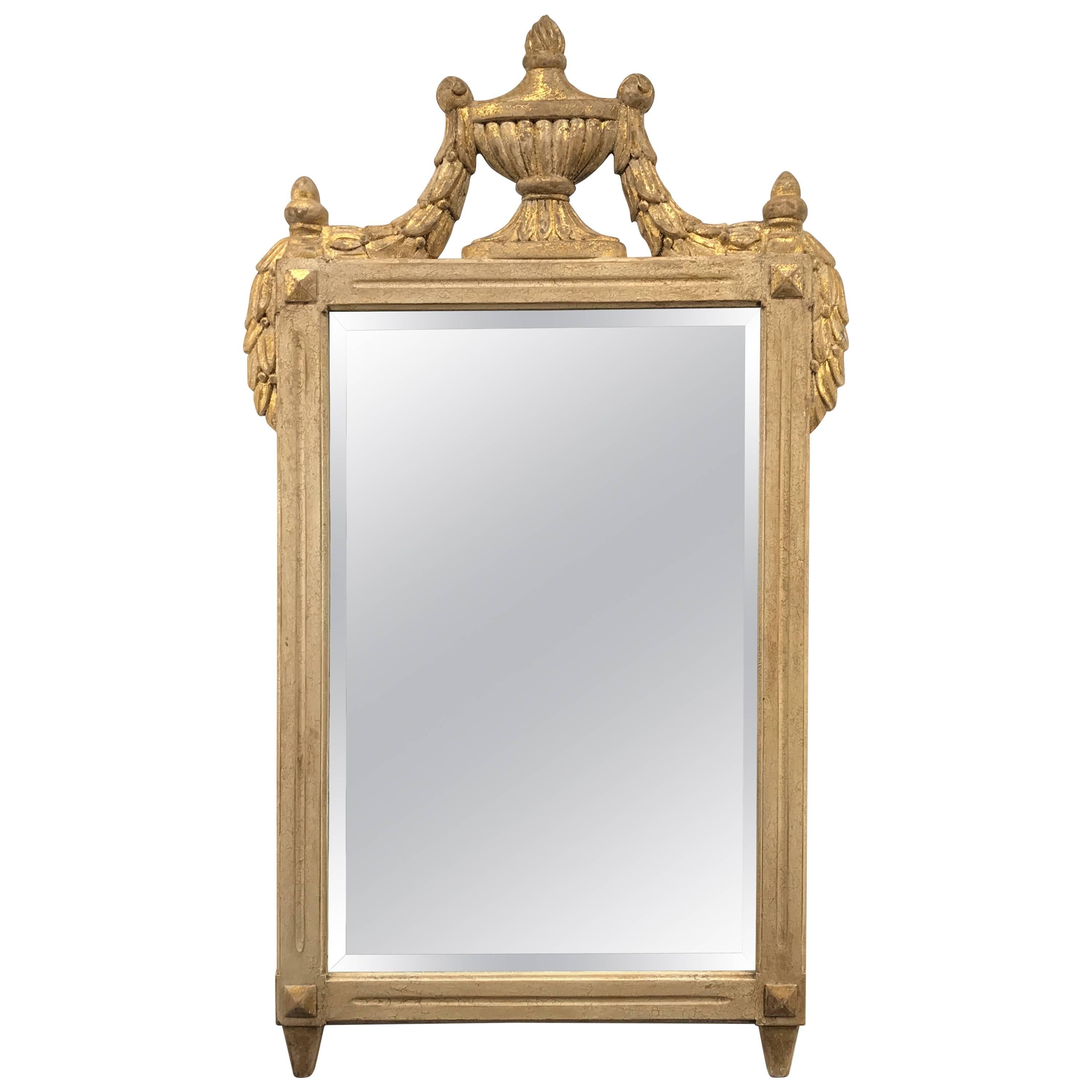 Diminutive Giltwood Neoclassic Mirror For Sale