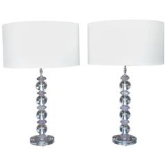 Pair of Amethyst and Crystal Lamps Pair of Amethyst and Crystal Lamps
