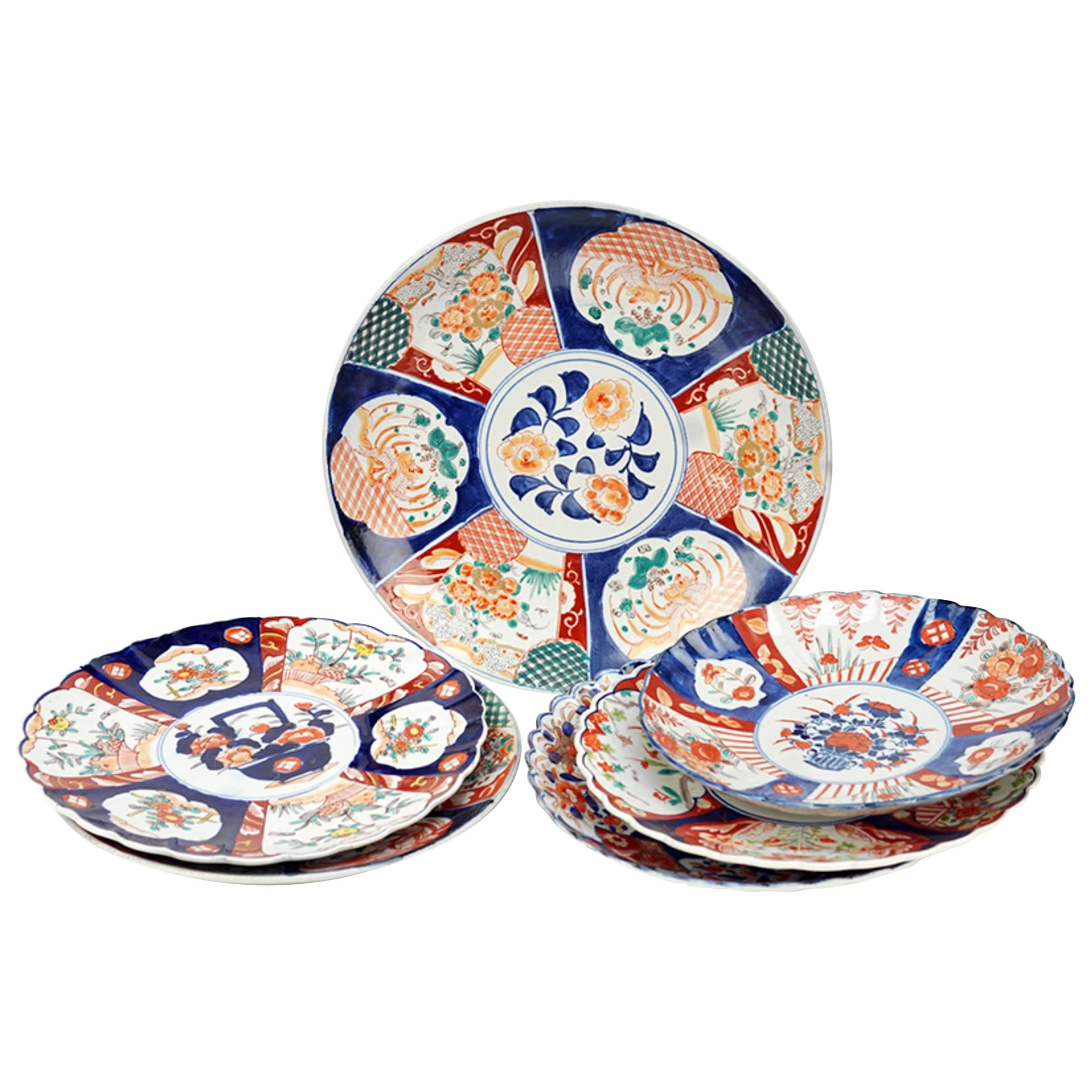 Collection of Six Imari Chargers of Various Form and Size