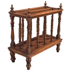 Antique Canterbury, English Walnut Magazine Rack, circa 1870