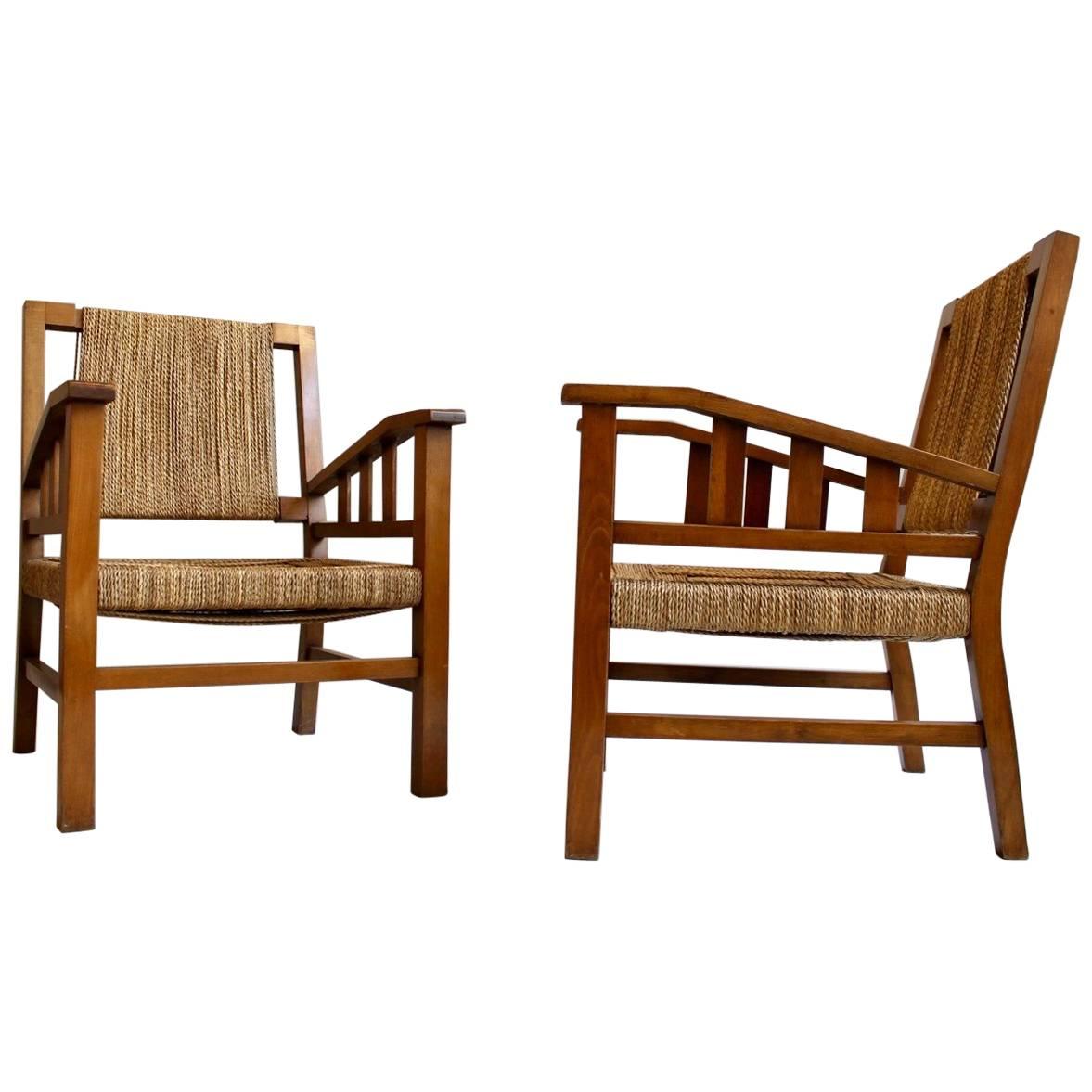 Pair of Armchairs by Francois Jourdain For Sale