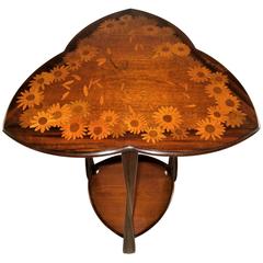 Charming Majorelle "Signed" Gueridon Marquetry Table, French Art Nouveau 2