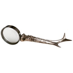 Mid-Century Maria Pergay Silvered Bronze Antler Magnifying Glass