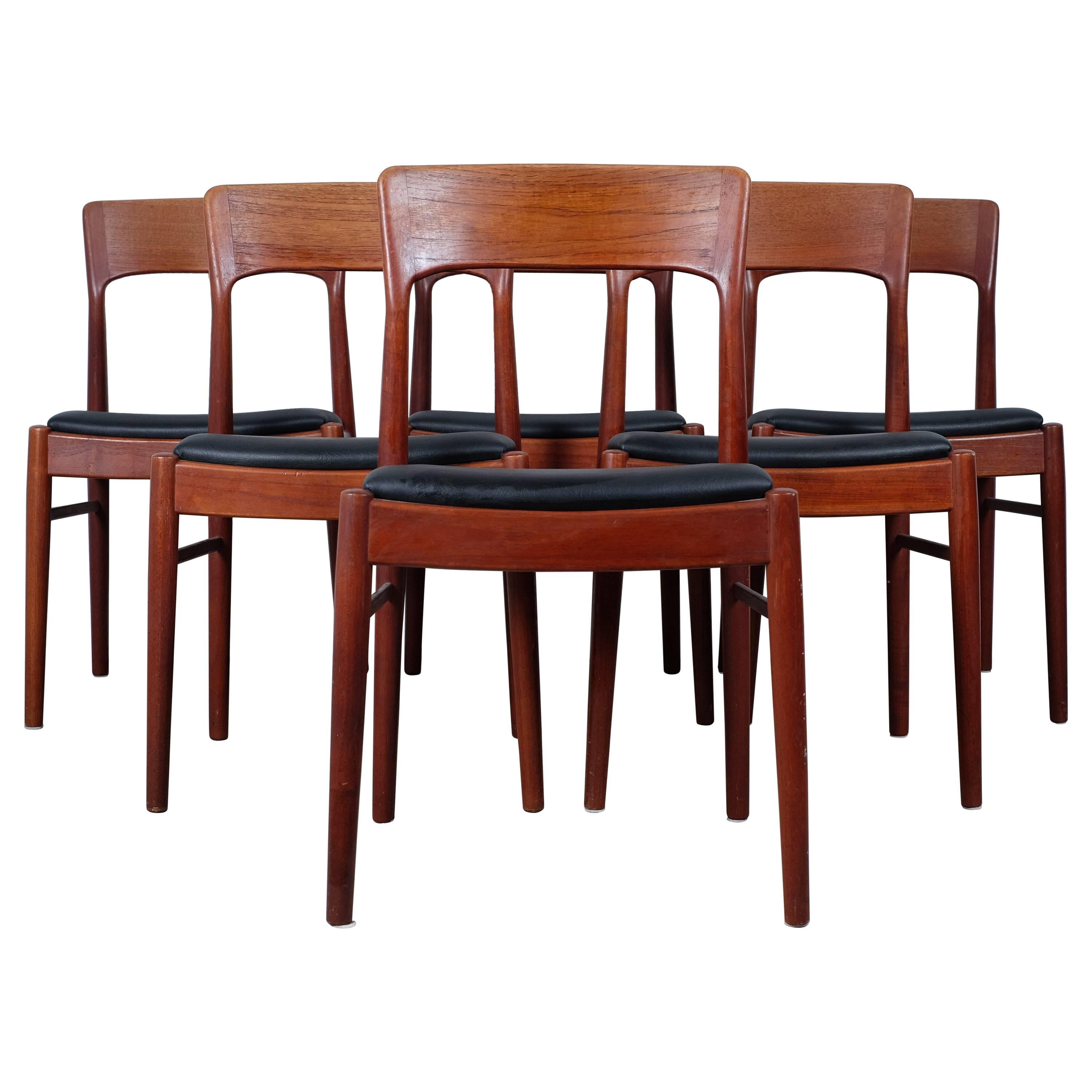 Set of Six Dining Chairs in Teak by Kai Kristiansen