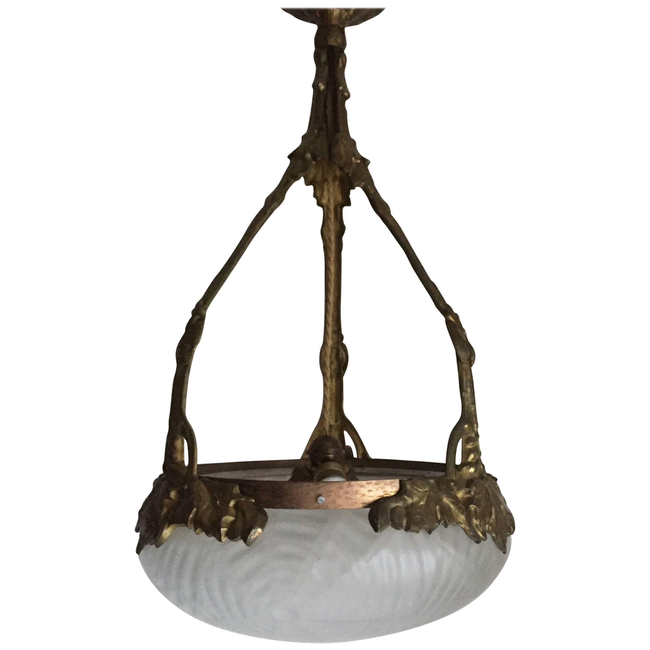 1910 Swedish Art Nouveau/Jugend Pendant Lamp by Böhlmarks For Sale