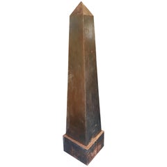 Vintage Monumental Raw Patinated Welded Metal Obelisk Custom-Made
