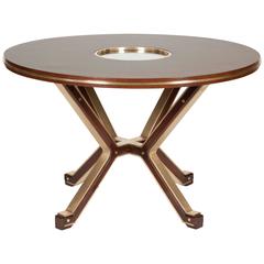 Bronze Bound Mahogany Centre Table in the Style of Ico Parisi