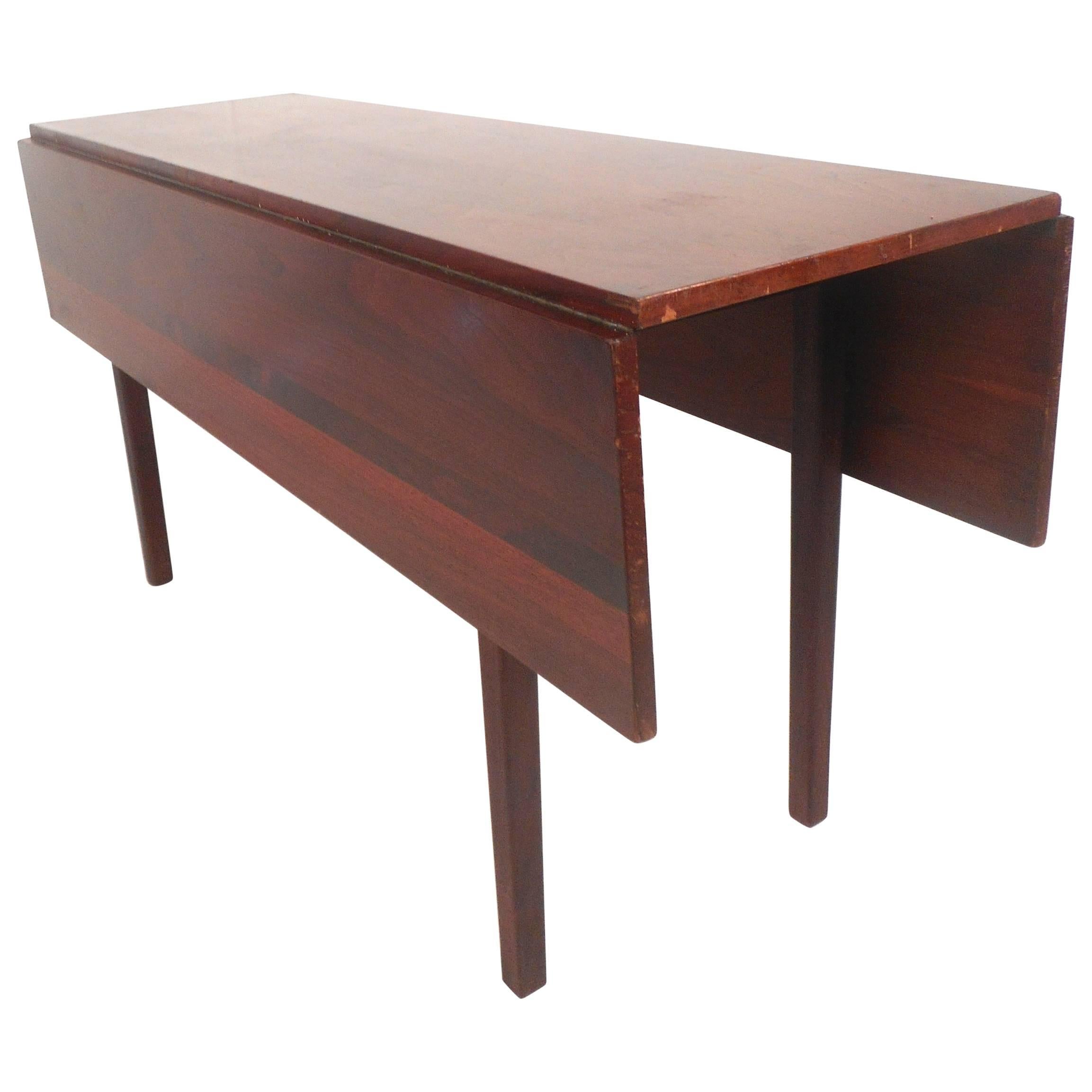 Unique Mid-Century Modern Walnut and Rosewood Dining Table