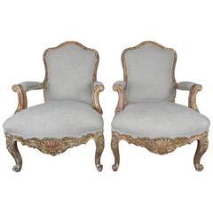 Pair of French Giltwood Armchairs, circa 1930s 10