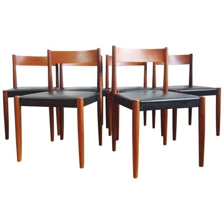 Set of Six Mid-Century Modern Danish Frem Rojle Dining Chairs For Sale ...