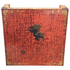 Japanese Negoro Lacquer Low Table with Shishi Design, Dated 1928
