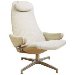 Mid-Century Modern Scandinavian Swivel Lounge Chair by Alf Svensson for DUX
