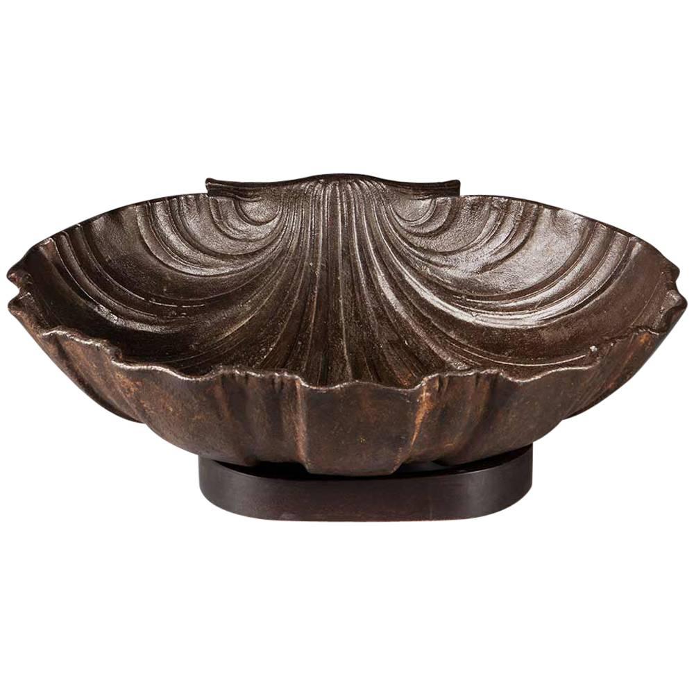 Massive Cast Iron Scallop Shell Attributed to the Val D'Osne Foundry For Sale
