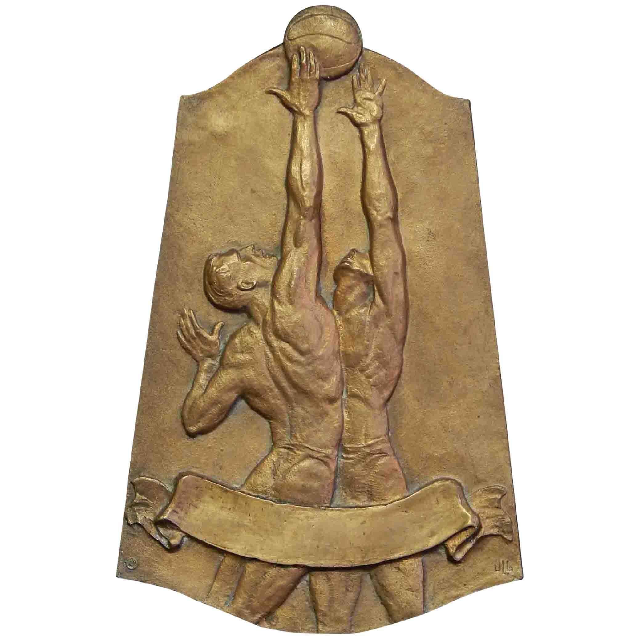 "Jump Shot, " Model for Art Deco Bronze Basketball Award Plaque, 1940s