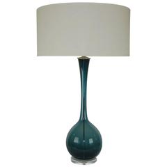 Blue Vintage Glass Table Lamp by Arthur Percy and Marbro