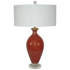 Red Vintage Murano Italian Table Lamp 