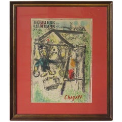 Marc Chagall Derriere Le Miroir Lithographie "Der Künstler im Dorf":: 1969