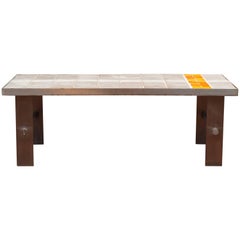 French Tile and Steel Coffee Table