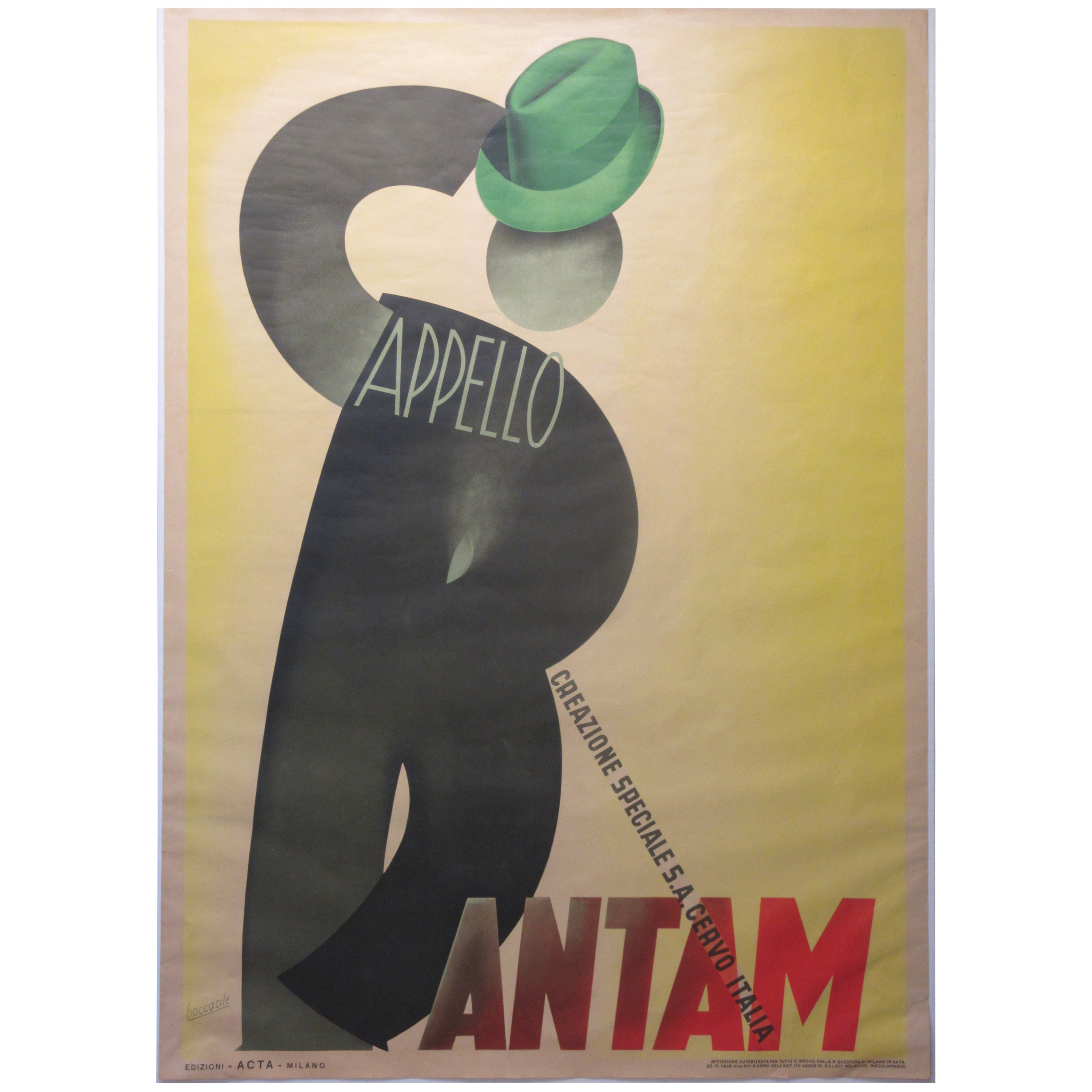 Gino boccasile cappello bantam poster, 1938 for sale at 1stdibs Pse questura