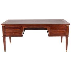Vintage French Mahogany Directoire-Style Leather Top Desk, circa 1940