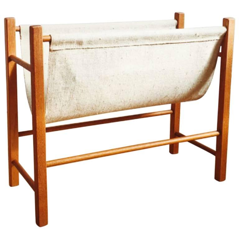 Mid-Century Modern Danish Teak Magazine Rack by PBJ Mobler