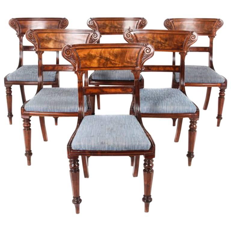 Antique English Mahogany William IV Dining Chairs Circa 1835