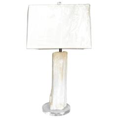 Natural Rock Form Specimen Lamp on Lucite