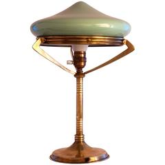 1925 Swedish Grace Brass and Glass Table Lamp 