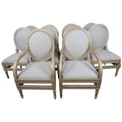 Set of Ten Italian Painted and Parcel-Gilt Dining Chairs