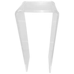 Vintage Thick Lucite Waterfall Mid-Century Pedestal Table