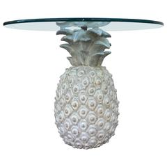 Sarreid Pineapple Sculptural Glass Top Table