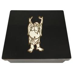 Couroc Inlaid Buddha Hinged Jewelry Trinket Box