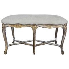 French Louis XV Style Giltwood Bench 12