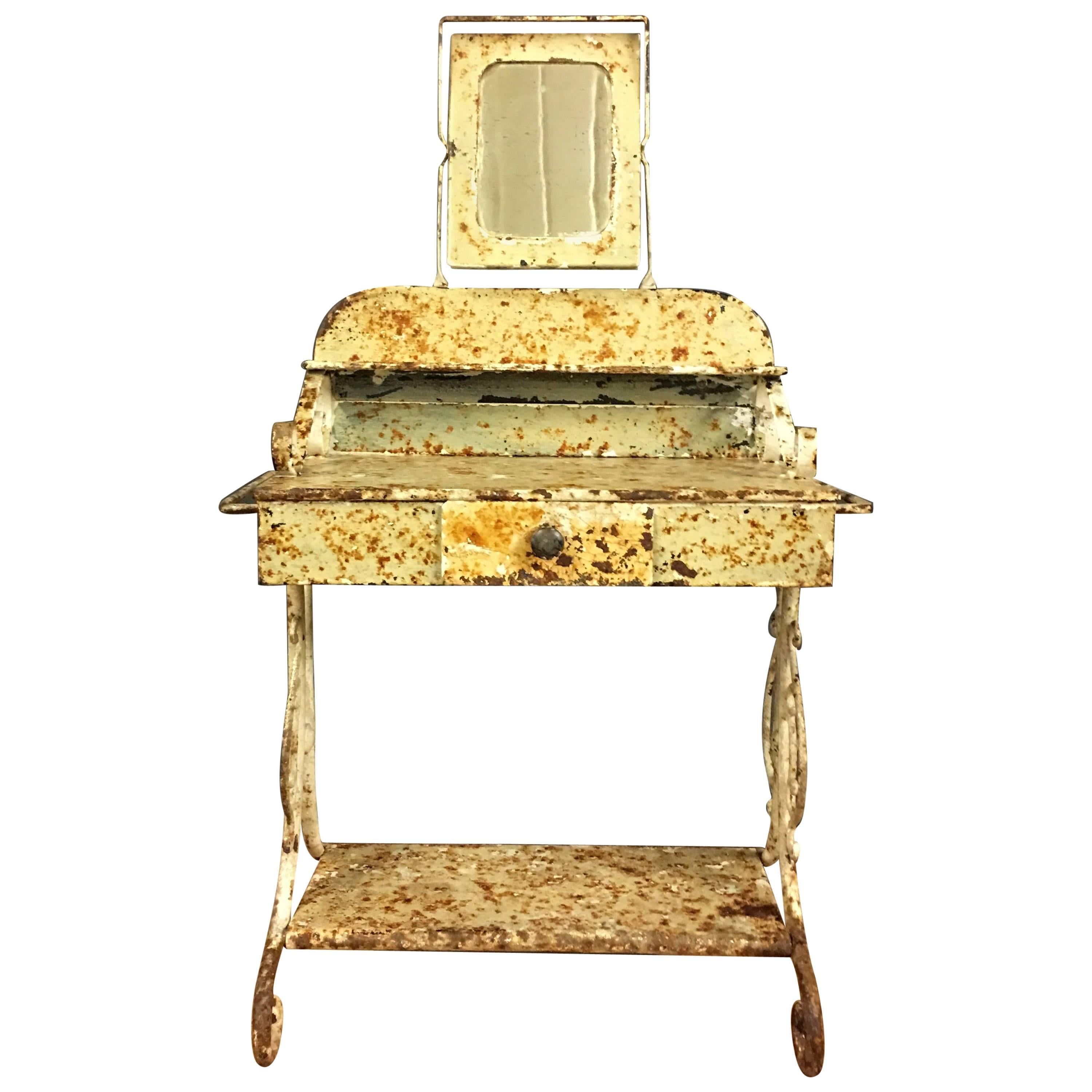 Antique Miniature Scale Model Metal Washstand, France, Late 19th Century For Sale