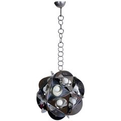 1970s Sputnik Plastic Metal Chandelier, Angelo Brotto Style 8