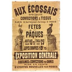 Antique Parisian Poster, Ladies Fashion Fair, 1920s