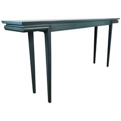 Asian Modern Blue Lacquer Console Table by Fine Arts Furniture, James Mont