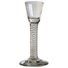 Georgian Irish Wine Drinking Glass Hand-blown thick Cotton Twist Stem, Ca 1770